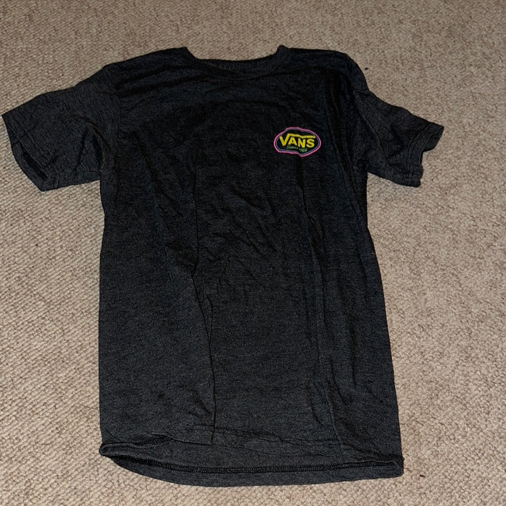 Vans Charcoal Tee with Neon Logo